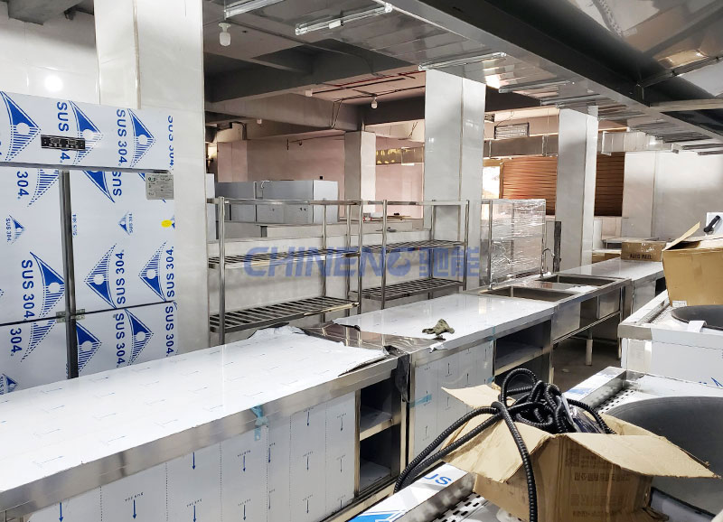 溫州泰順學(xué)府校餐配送中心廚房施工現(xiàn)場